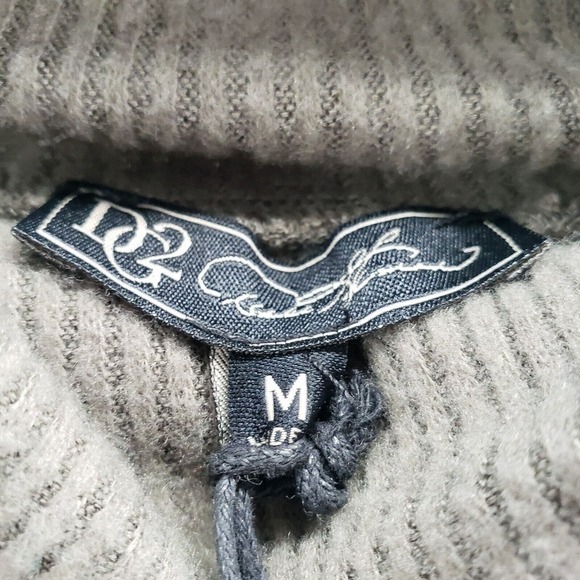 Dg2 Diane Gilman Green Split Front Sweater Womens Medium Turtleneck Rayon Blend - Picture 5 of 12